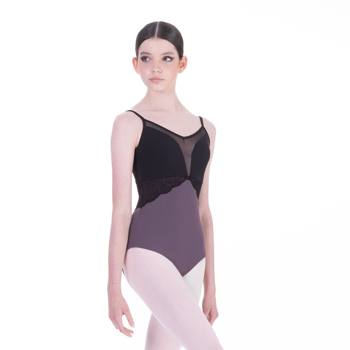 Girls Black & Purple Ballet Onesies(DA5111MP/Black/Mother of Pearl)