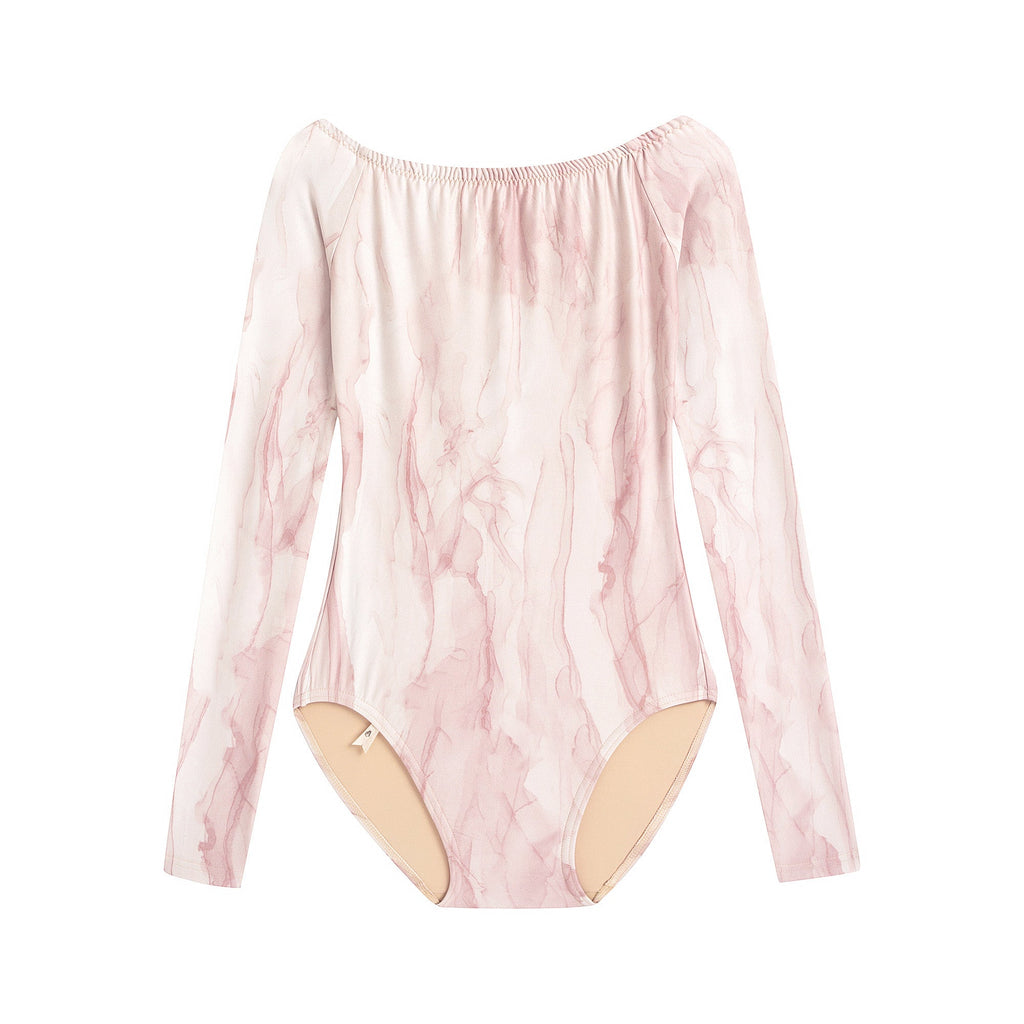 Girls Light Pink Boatneck Ballet Onesies