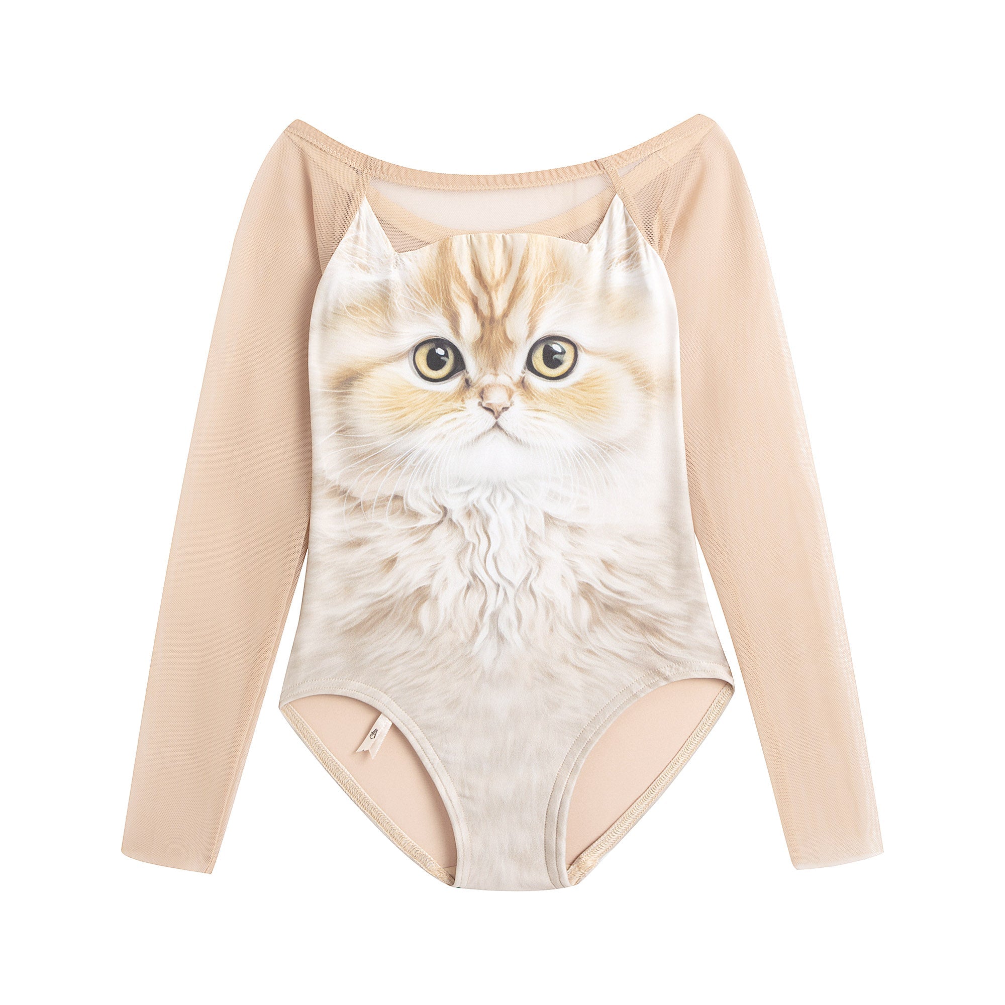 Girls Honey Cat Boatneck Ballet Onesies(J231LE22VL/hone)
