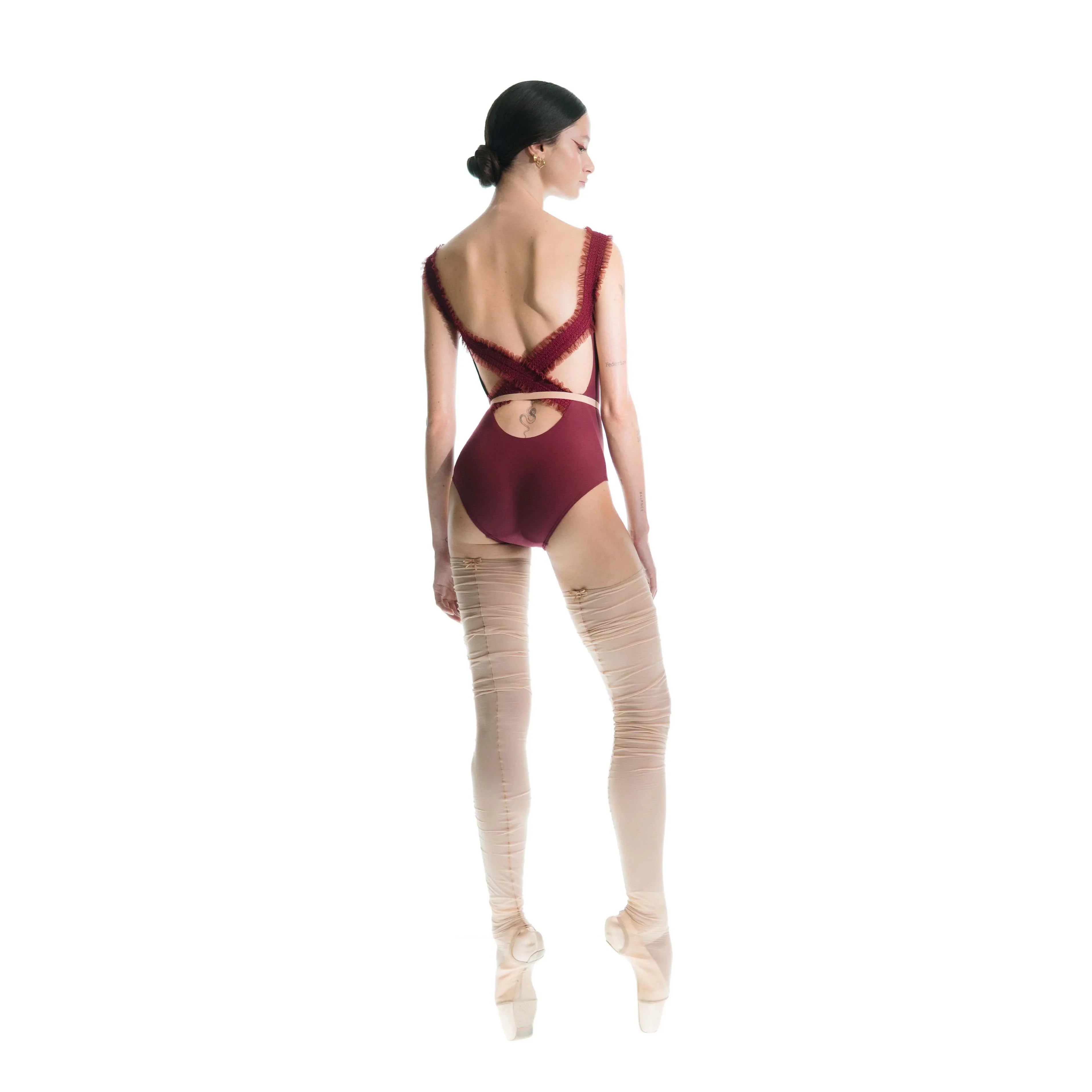 Women Wine Red "ELEANOR" Ballet Onesies(182LE33VL/burgundy)
