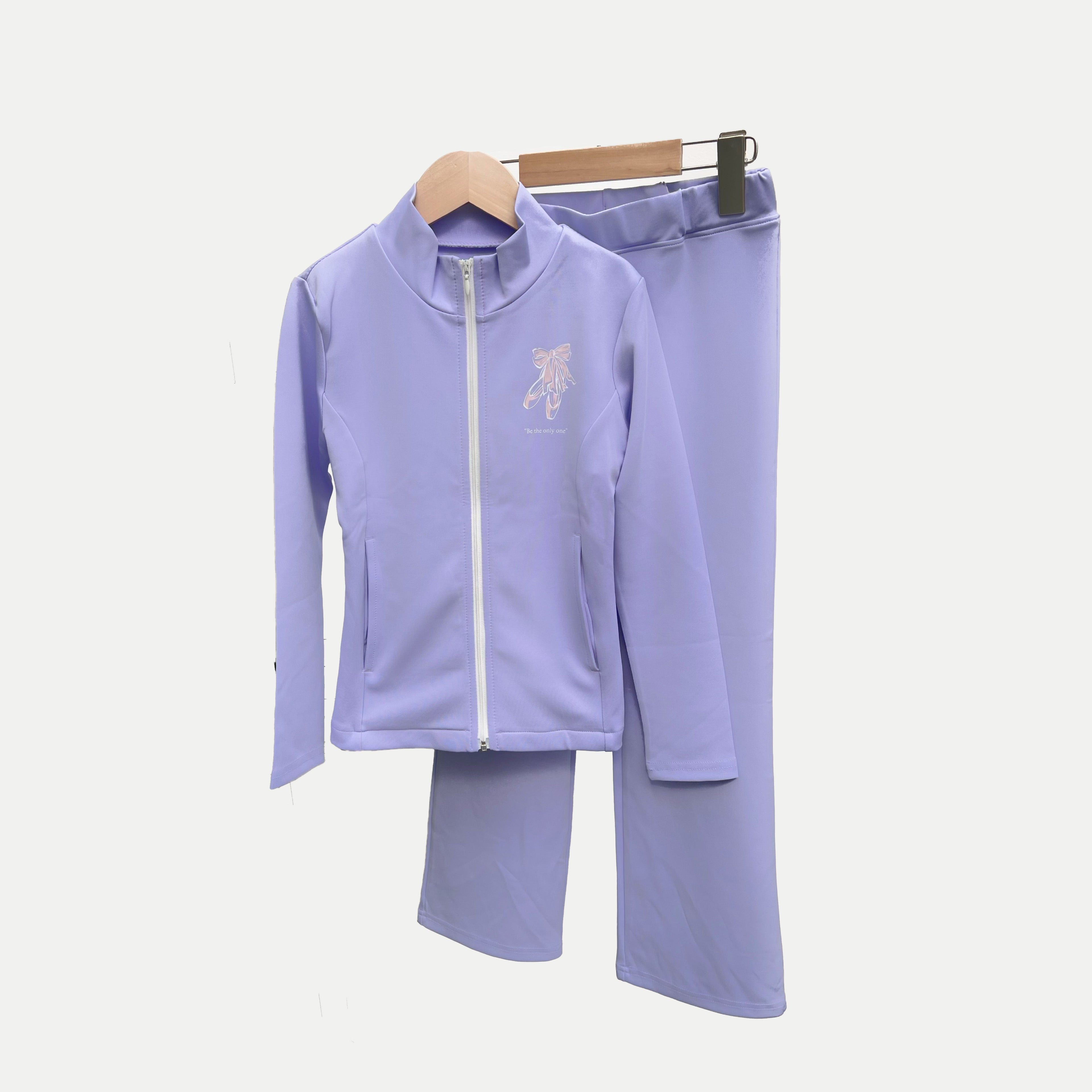 Girls Lavender Ballet Set(op200-B3-Back&Chest/Lavender)