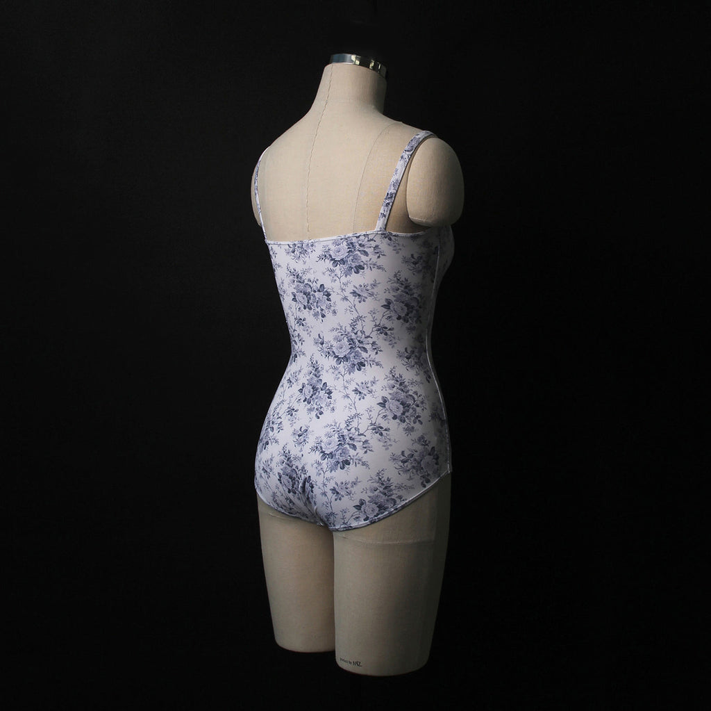 Girls Blue Floral Ballet Onesies