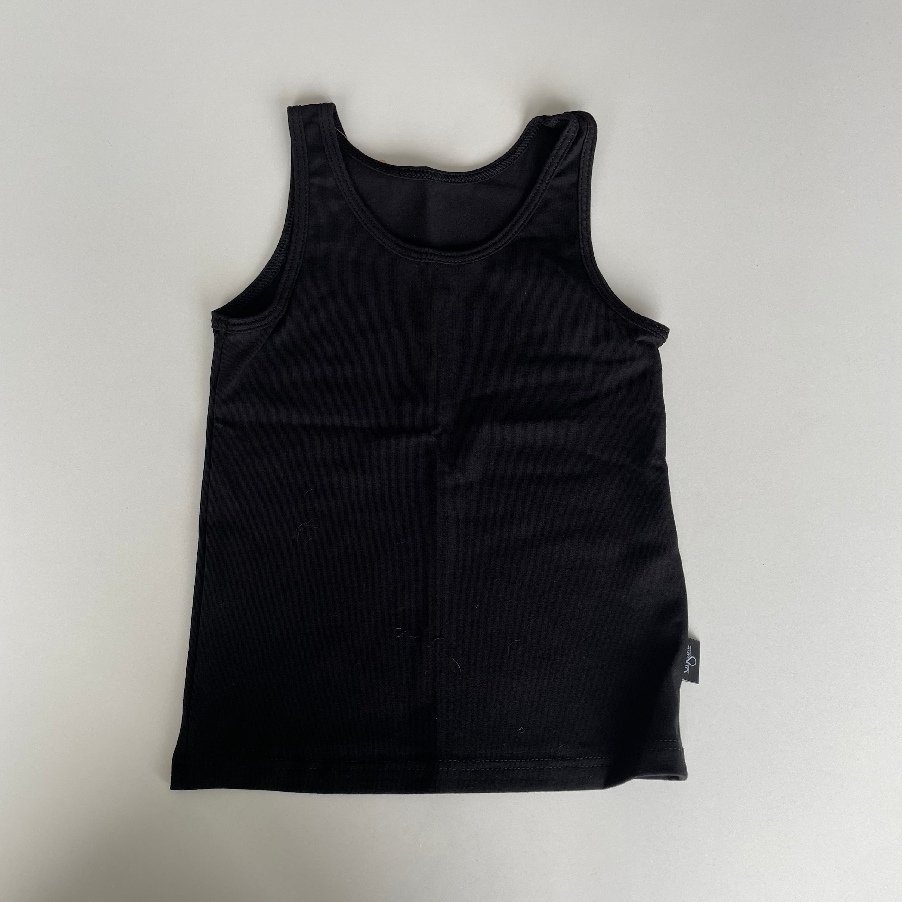 Boys Black Cotton Vest