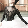 Women Black Lace Ballet Onesies(1720/Black)