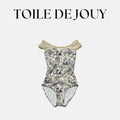 Girls Beige "Toile de Jouy" Ballet Onesies(172967385HL/Plie/Milky beige)