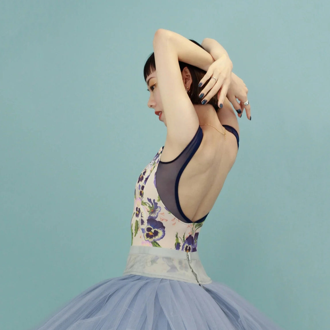 Women Navy "Pensee bleu" Ballet Onesies