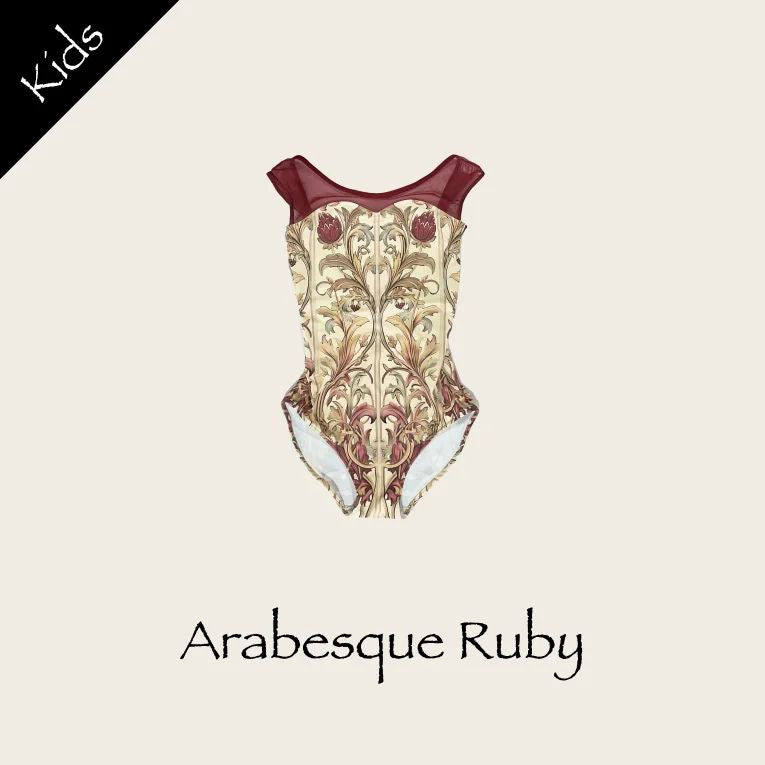 Girls Red"Arabesque Ruby red/Plie/Tsubaki"Ballet Onesies