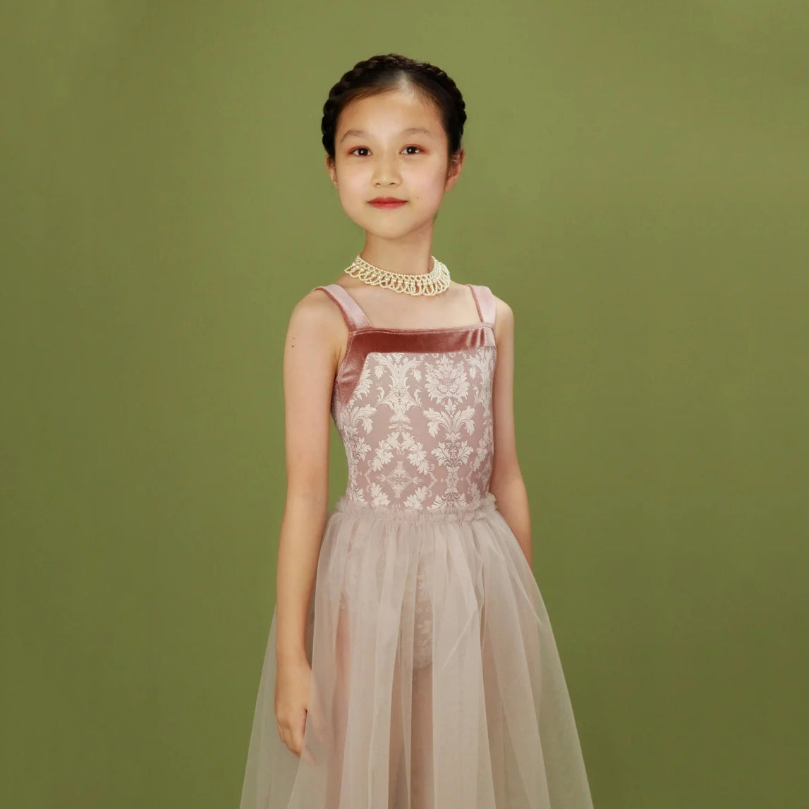 Girls Pink "Victorian cats Milk tea" Ballet Onesies