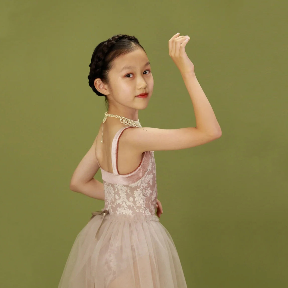 Girls Pink "Victorian Cats" Ballet Onesies
