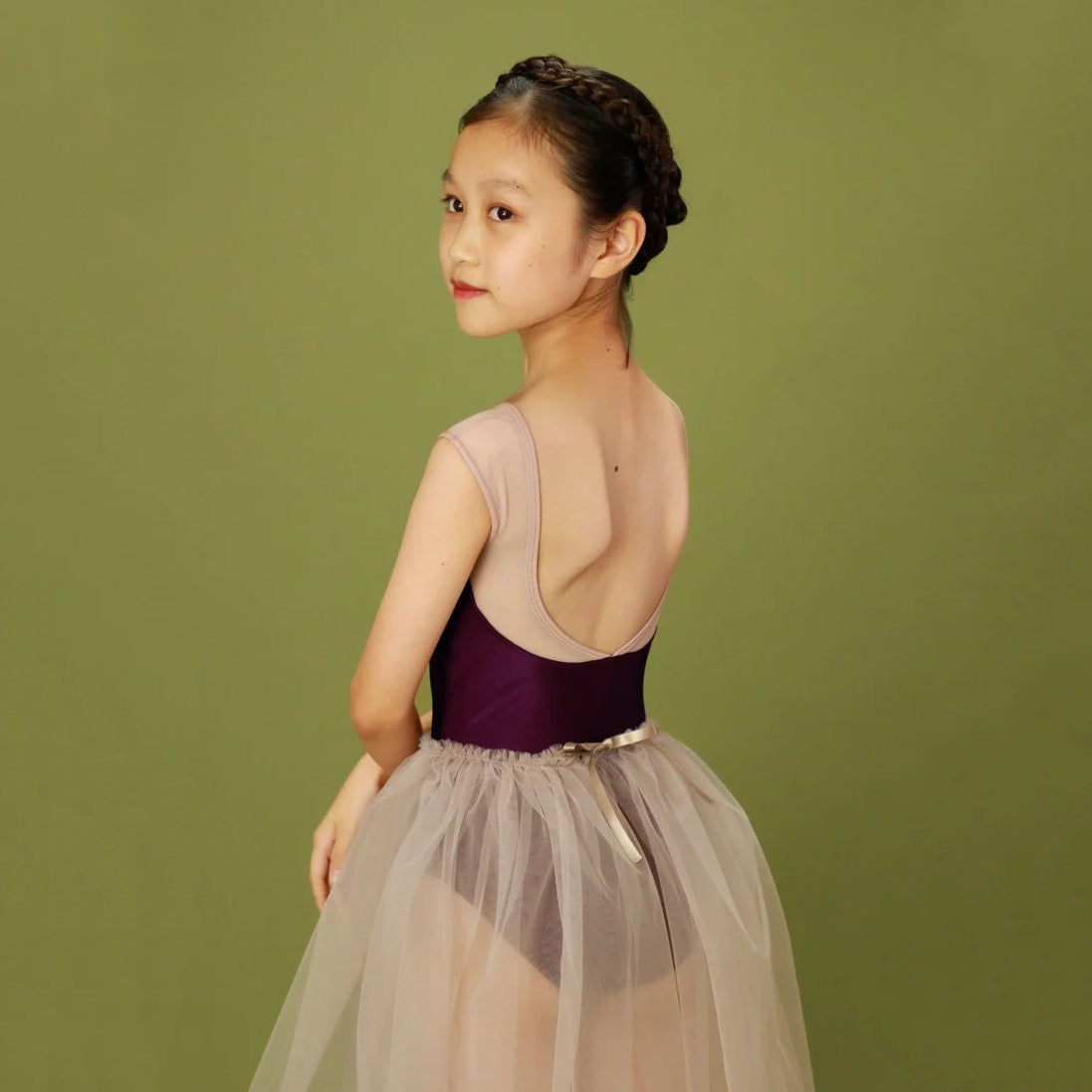 Girls Dark Pink "Budou" Ballet Onesies