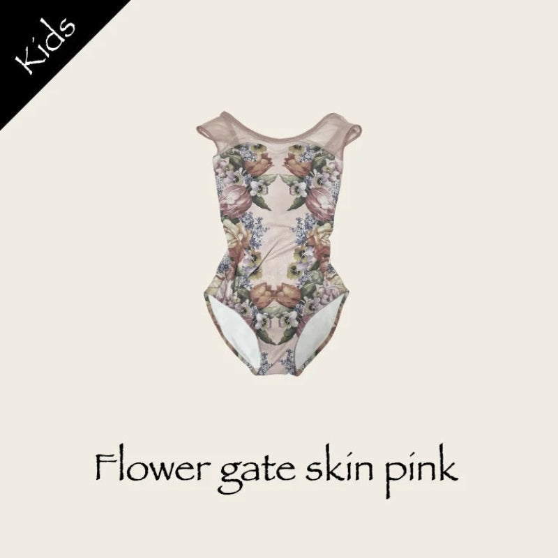 Girls Dark Pink "Flower gate skin pink" Ballet Onesies