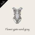 Girls Light Blue "Flower gate sand gray" Ballet Onesies