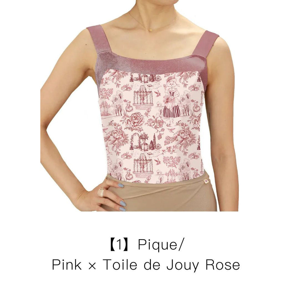 Women Pink "Toile de Jouy Rose" Ballet Onesies(182241243/Pique/Pink)