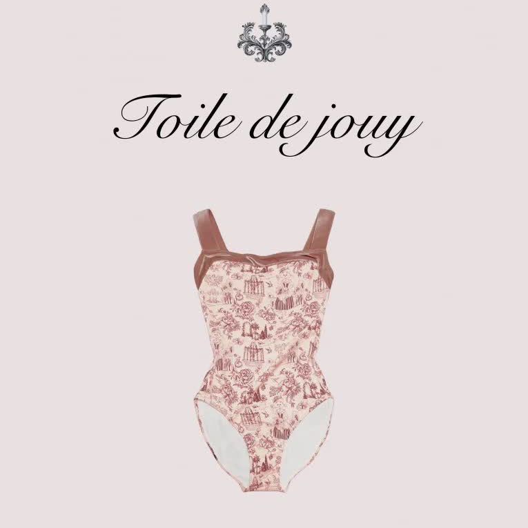 Girls Rose "Toile de Jouy" Ballet Onesies