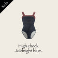 Girls Blue Check"High check-Midnight blue/Pique/Fog pink"Ballet Onesies