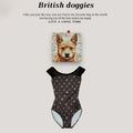 Girls Brown"British doggies"Ballet Onesies(182998986/Plie/Brown)