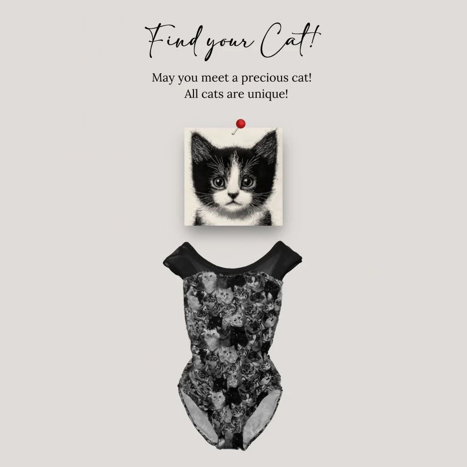 Girls Black"Find your Cat!-Black Cats/Plie/Black"Ballet Onesies