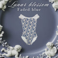 Girls White"Lunar blossom-Faded blue"Ballet Onesies(185468516HL/Plie/White)