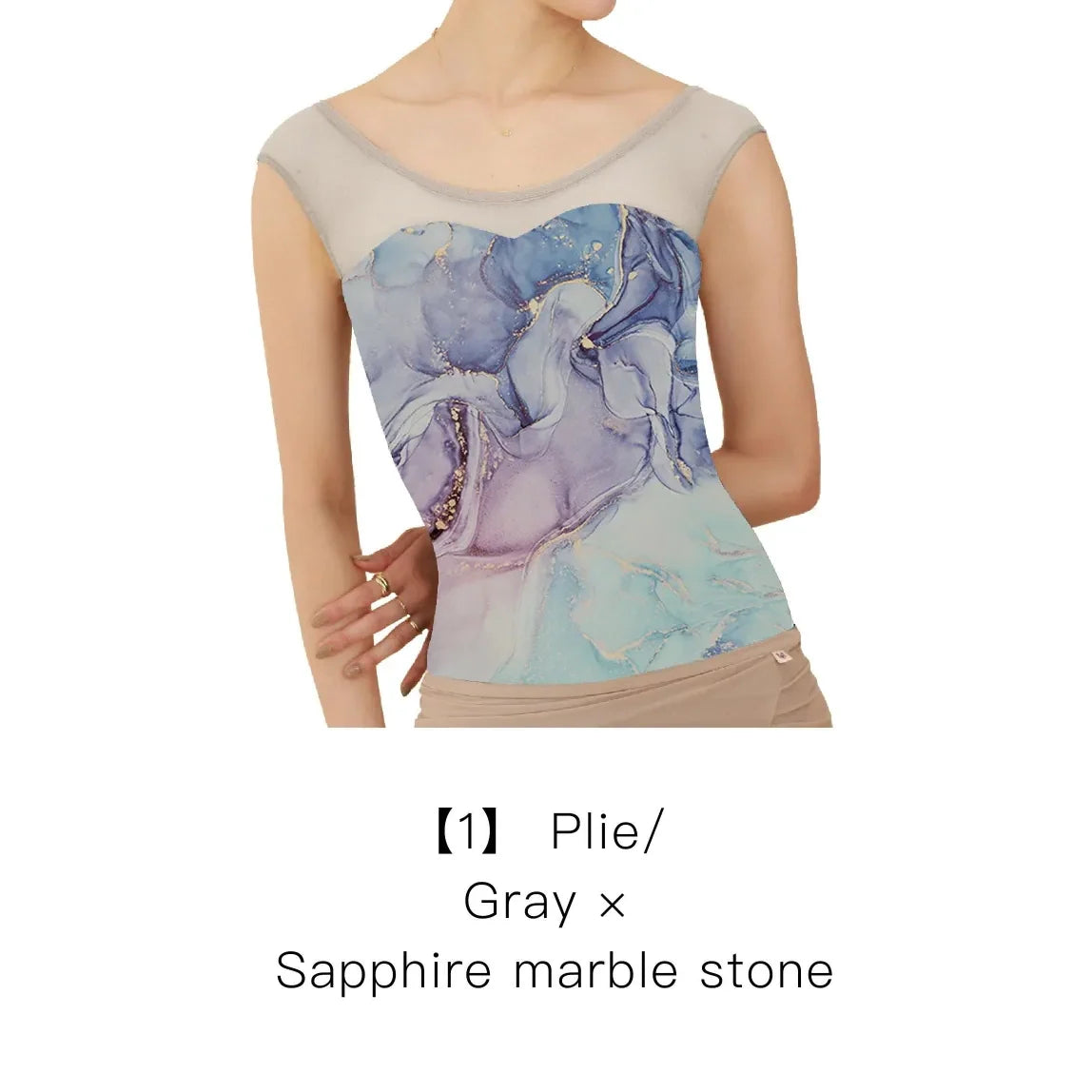 Women Grey "Sapphire marble stone" Ballet Onesies(186126828/Plie/Gray)