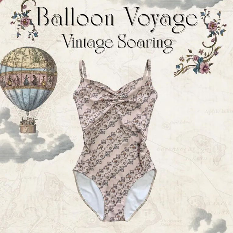 Girls Beige"Balloon Voyage"Ballet Onesies(186736625/Frappe/Vintage Soaring)