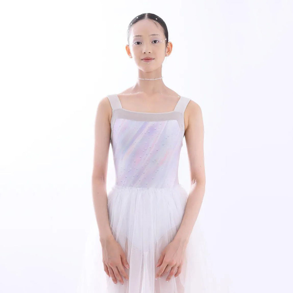 Women White "Lucent drop-Prism drop" Ballet Onesies(187425199/Pique/White)