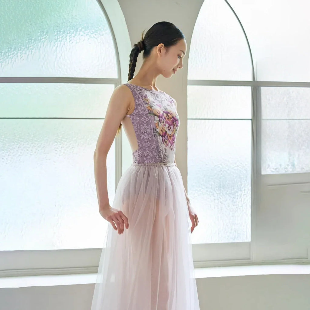 Women Pink "Secret garden-Pensee-Rose Violet" Ballet Onesies(191892005/Degage/Moss pink)