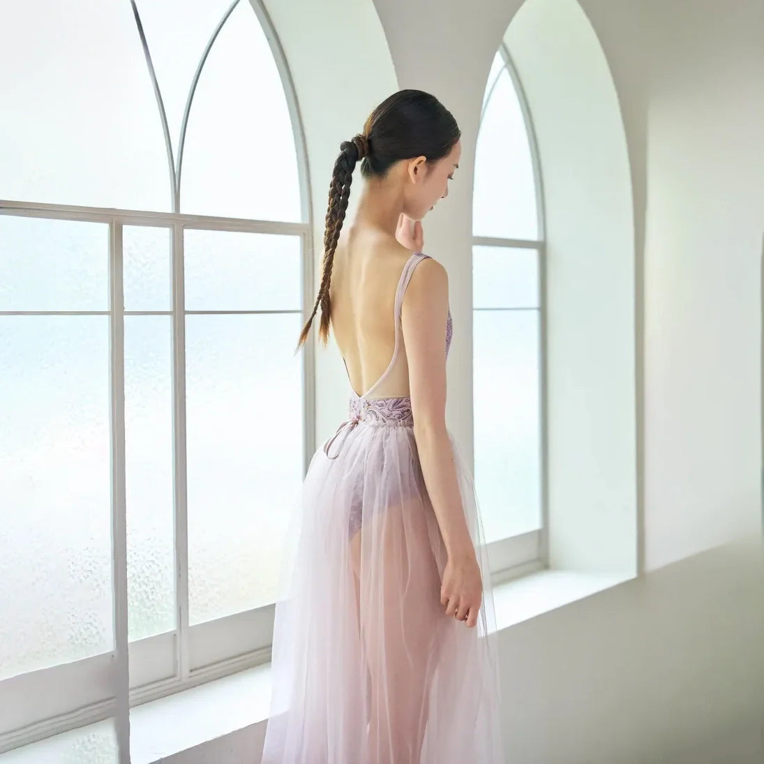 Women Pink "Secret garden-Pensee-Rose Violet" Ballet Onesies(191892005/Degage/Moss pink)
