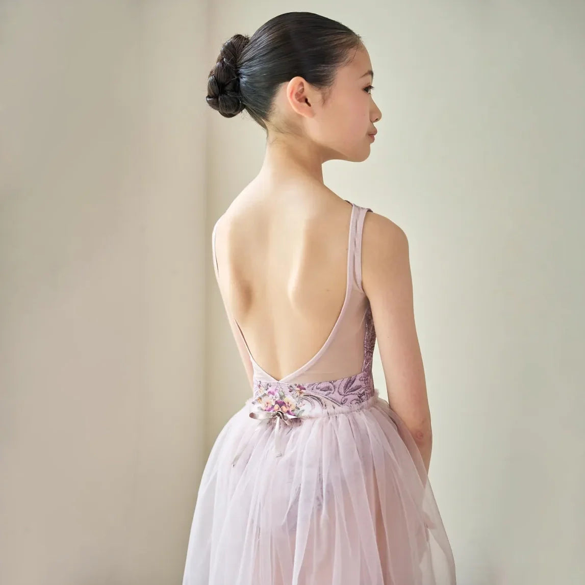 Girls Moss Pink "Secret garden-Pensee-Rose Violet" Ballet Onesies(191892257/Degage/Moss pink)