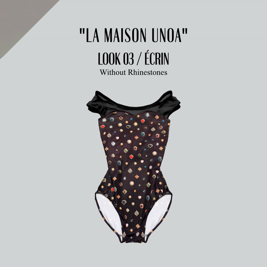 Girls Black Ballet Onesies(192664749/Plie/Black × La Maison unoa-Look 03/Ecrin)
