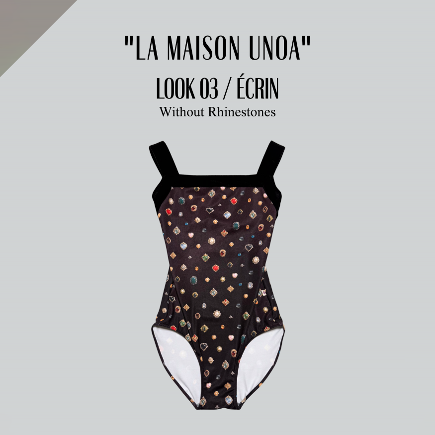 Girls Black Ballet Onesies(192664761HL/Pique/Black × La Maison unoa-Look 03/Ecrin)