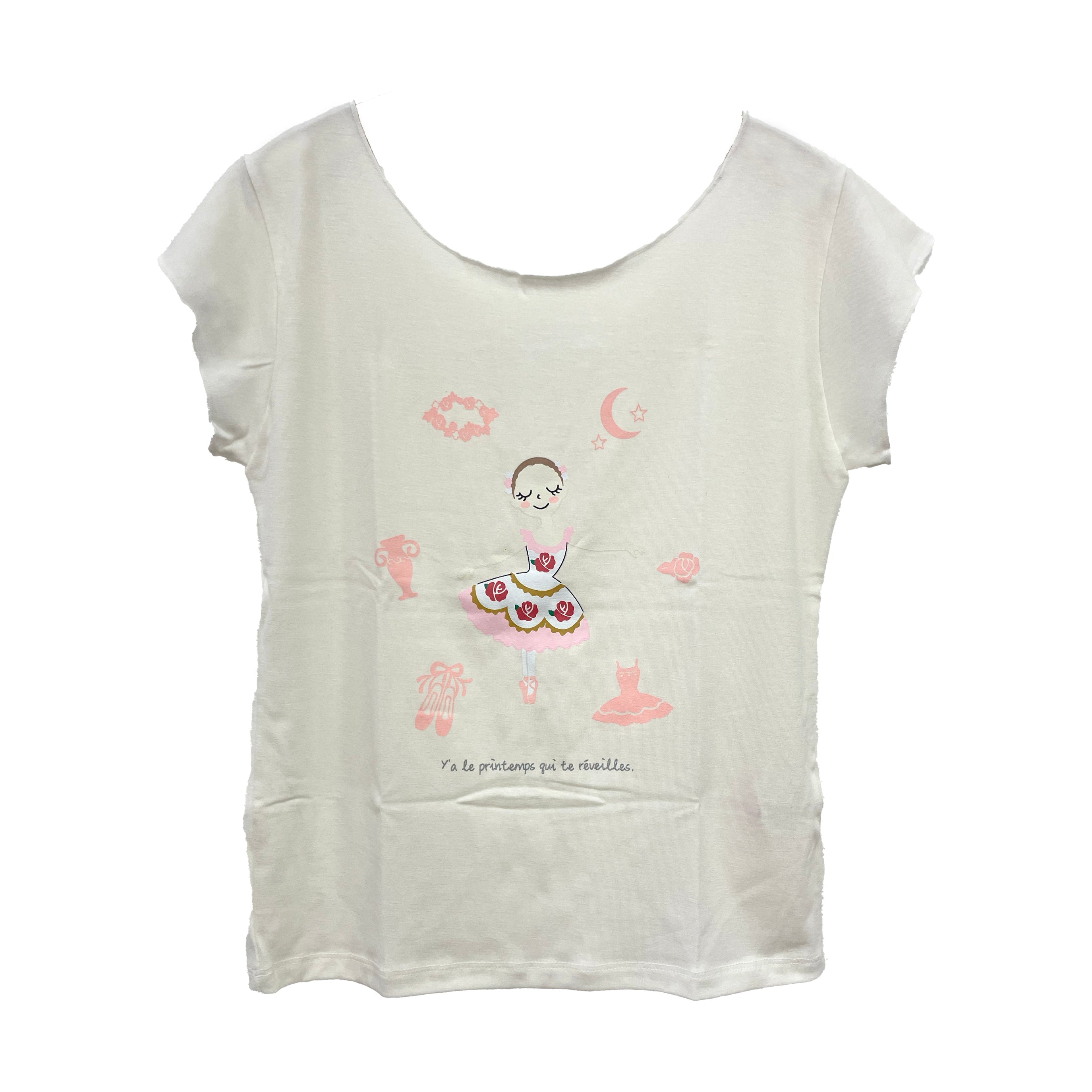 Girls White"abby-w19/Flora (White)"Ballet T-Shirt