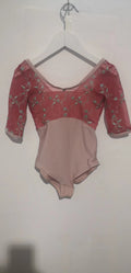 Girls Pink Embroidered Ballet Onesies