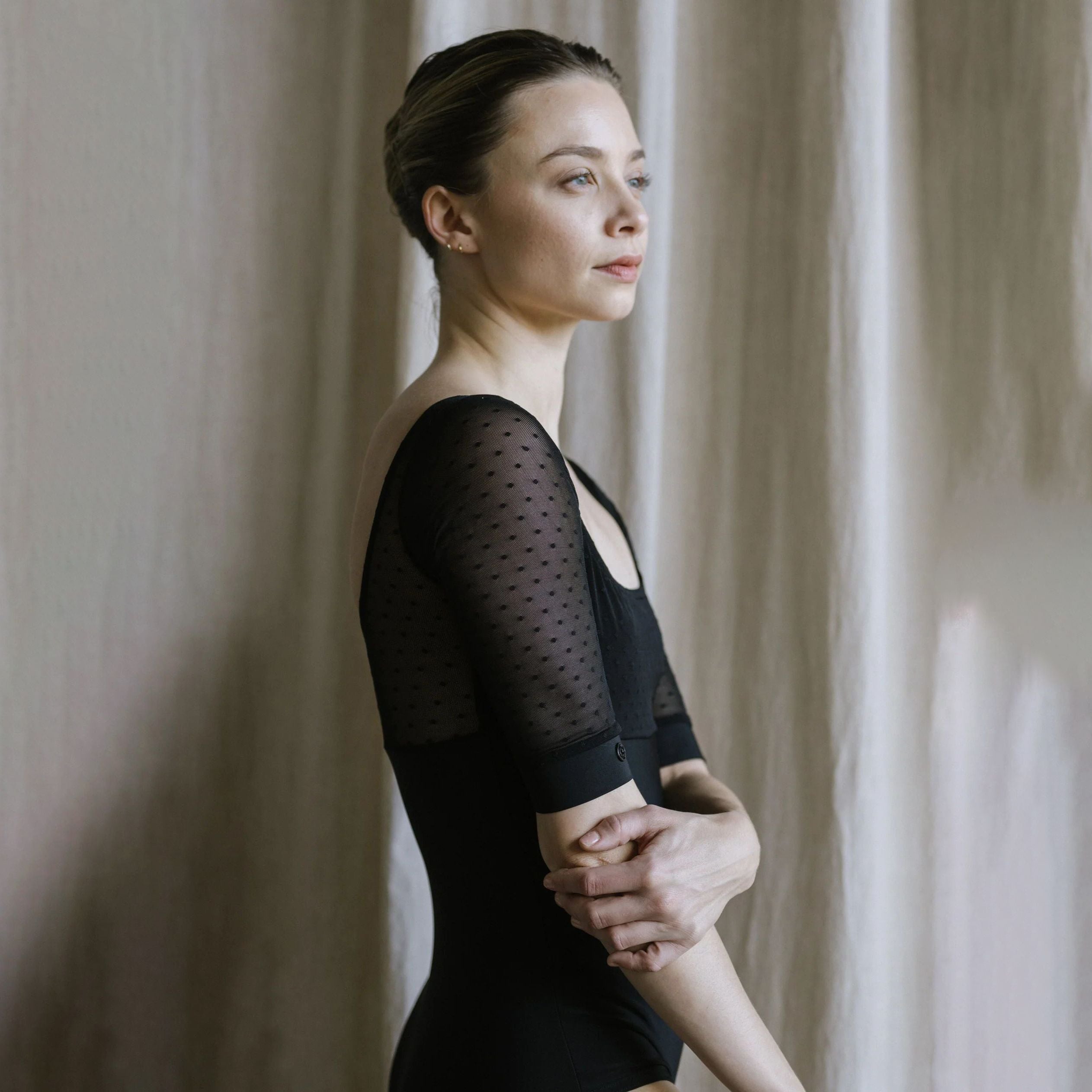 Women Black Ballet Onesies(2339/Black)