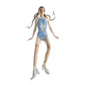 Women Blue Printed "ALPINE FLORA" Choker Ballet Onesies(241LE31VL/alpineblue)