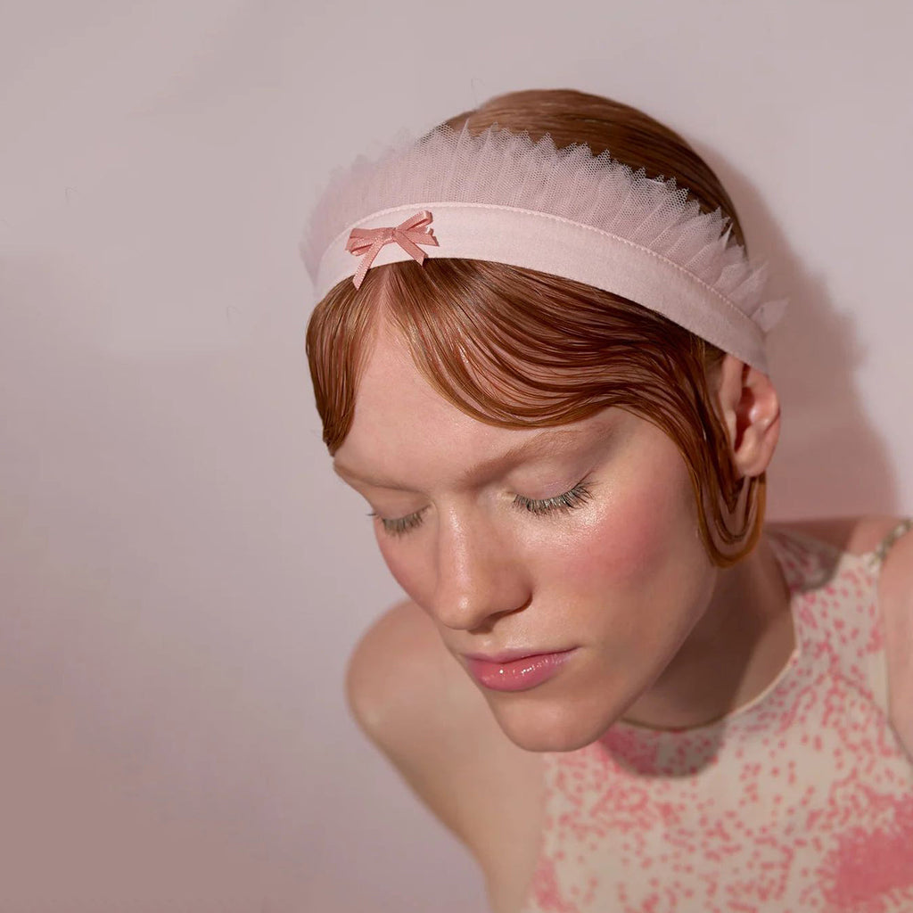 Women Light Pink'PÂTISSIER’S'Tulle Headband(242HB03TU/baby blush)