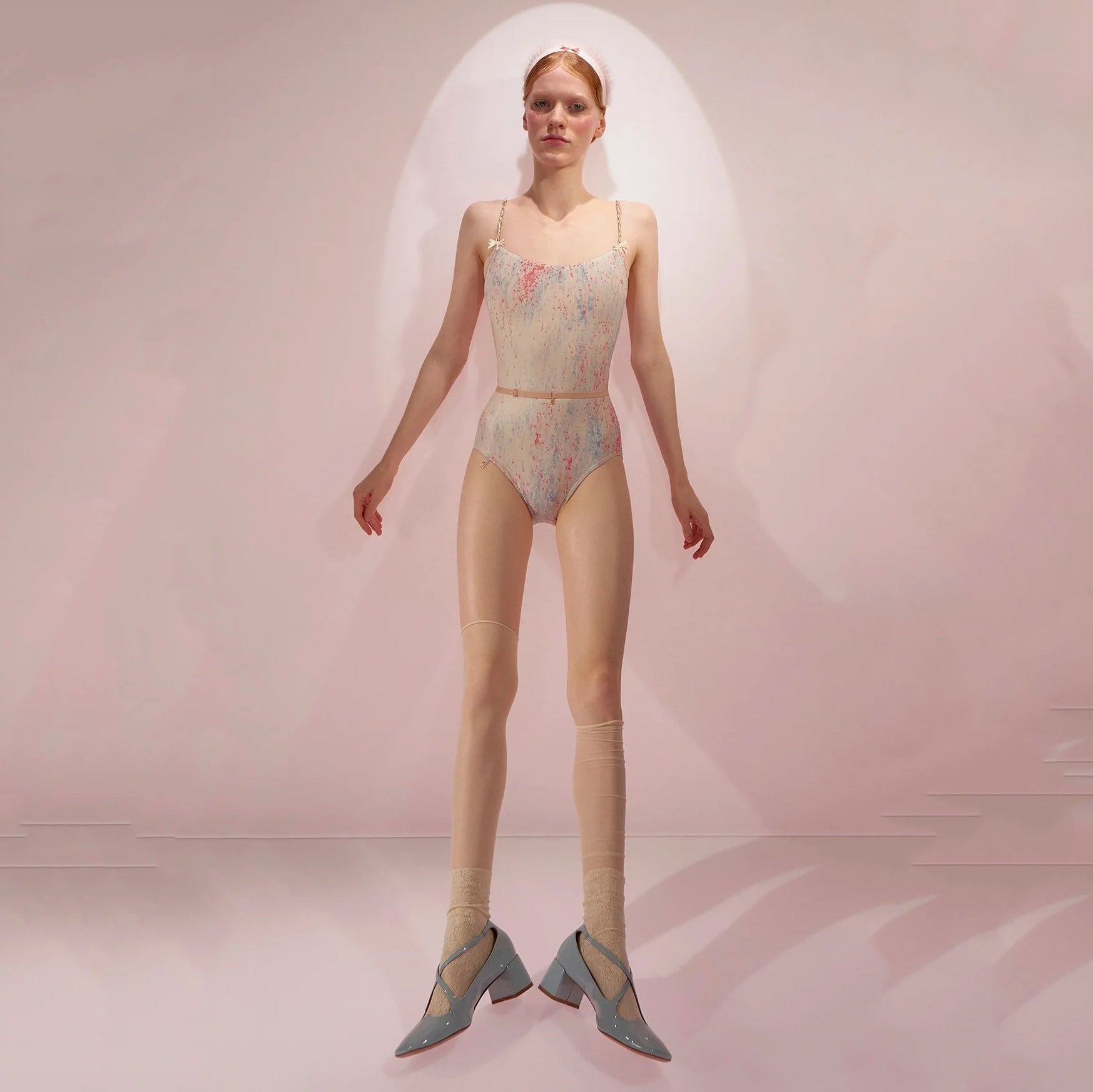 Women Blue&Pink'SPRINKLE MERINGUE'Ballet Onesies(242LE02VL/blue/blush)