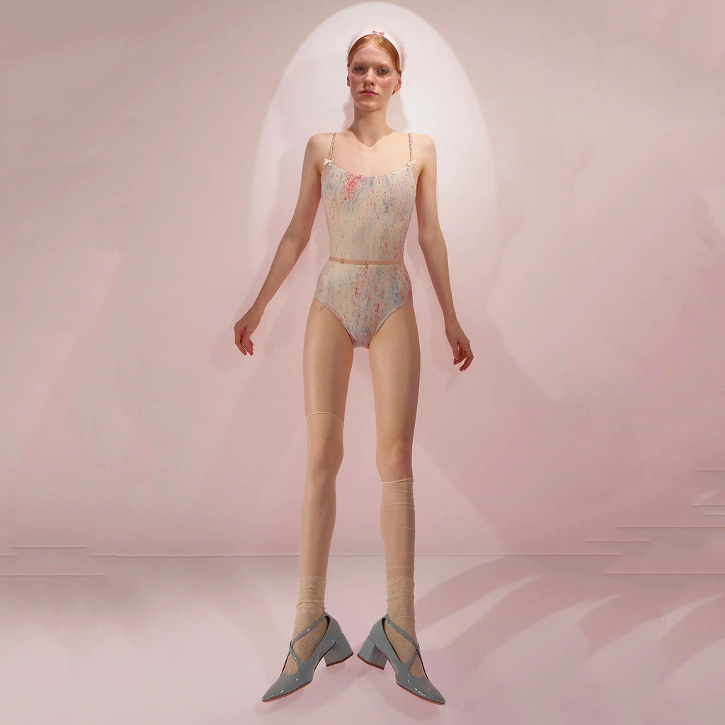 Girls Blue&Pink'JUNIOR SPRINKLE MERINGUE'Ballet Onesies(J242LE02VL/blue/blush)
