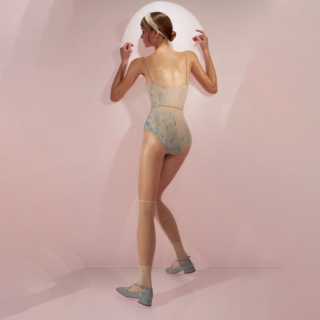 Women Blue&Green'SPRINKLE MERINGUE'Ballet Onesies(242LE02VL/blue/mint)