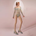 Women Blue&Green'SPRINKLE MERINGUE'Long Sleeves Ballet Onesies(242LE21VL/blue/mint)