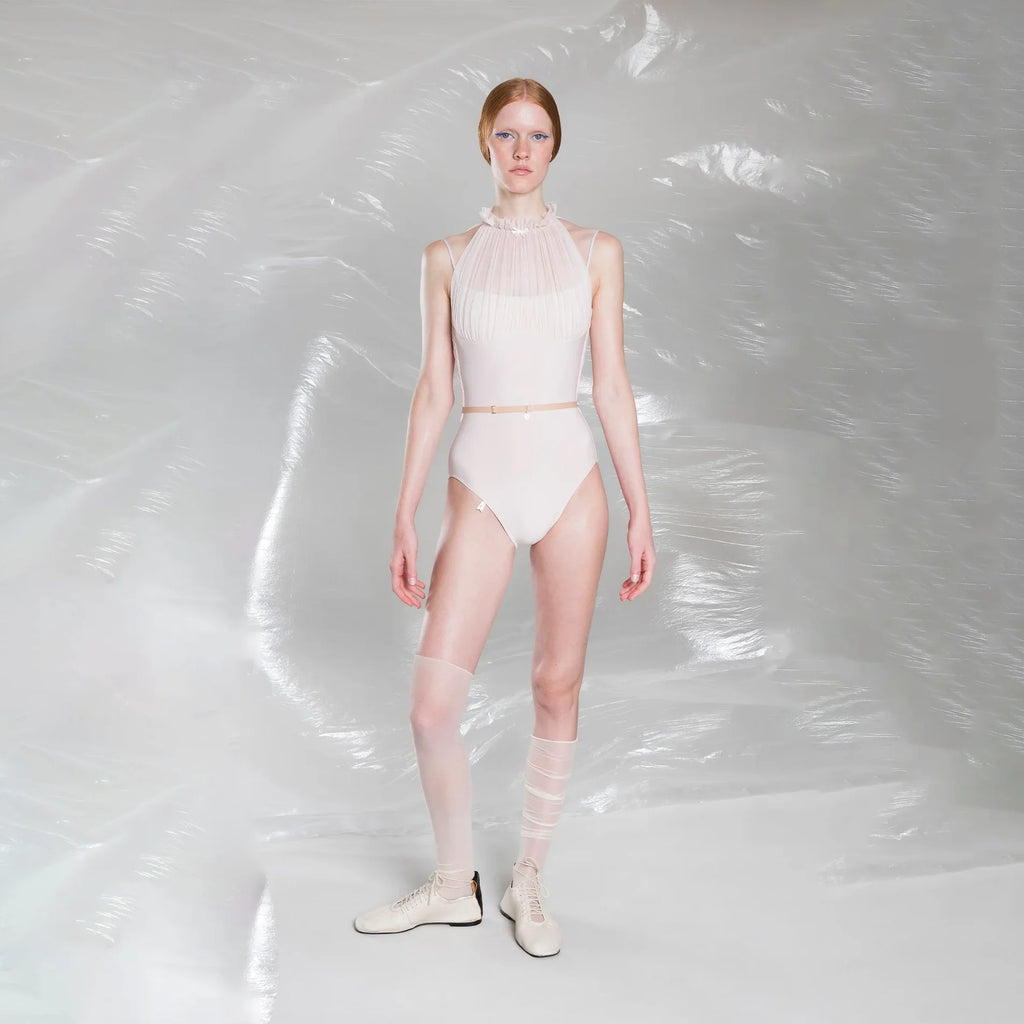 Women Pearl Blush "RUCHED DOLL" Ballet Onesies(251LE70VD/pearl blush)