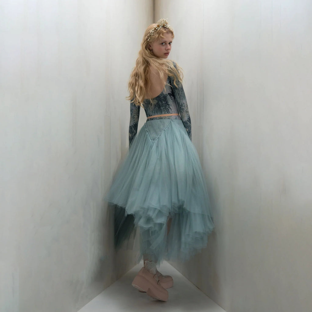 Women Misty Blue "TULLE CLOUD" Ballet Skirt(253SK62FT/misty blue)