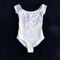 Girls White Embroidered Ballet Onesies