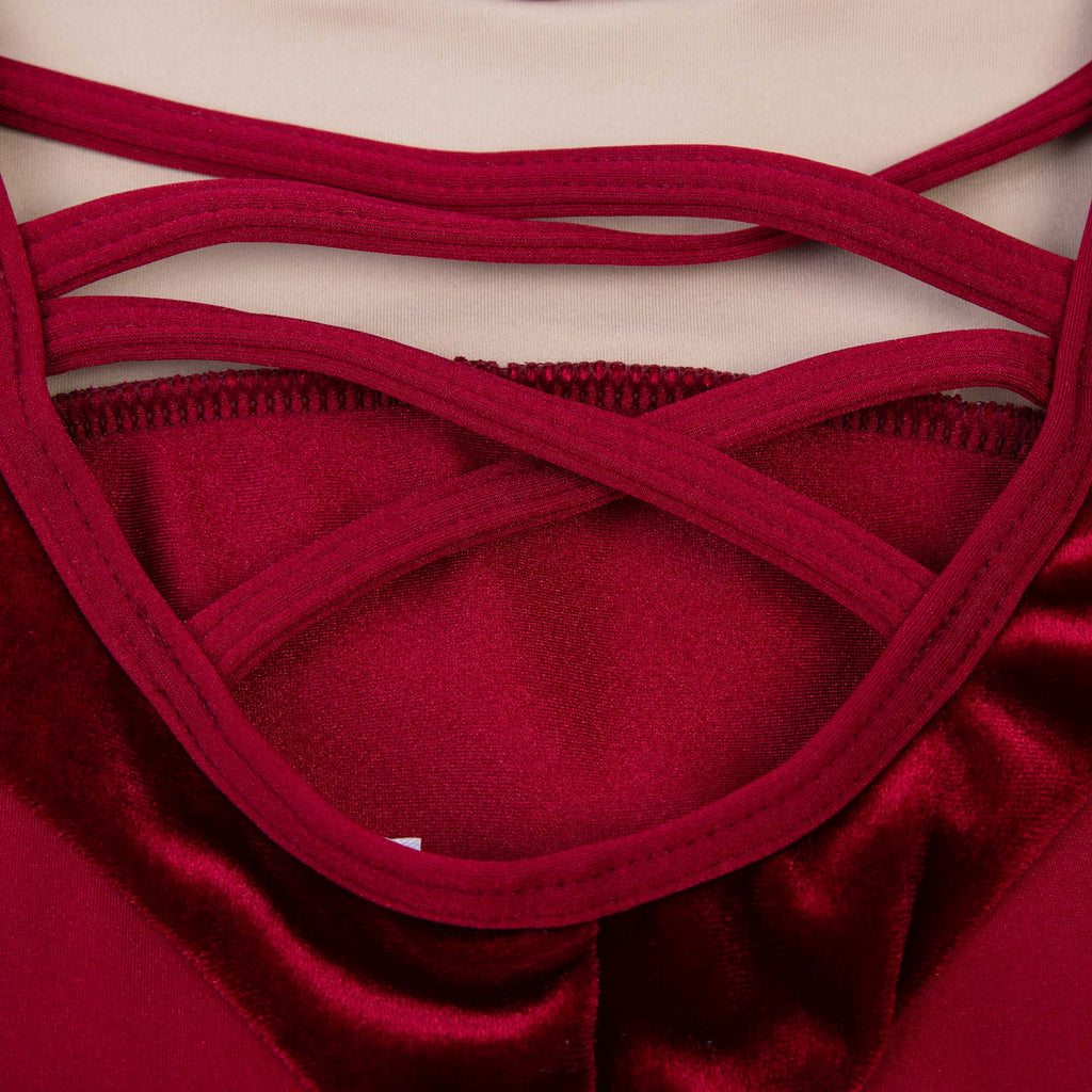 Girls Dark Red Ballet Onesies(DAD46VL/burgundy)