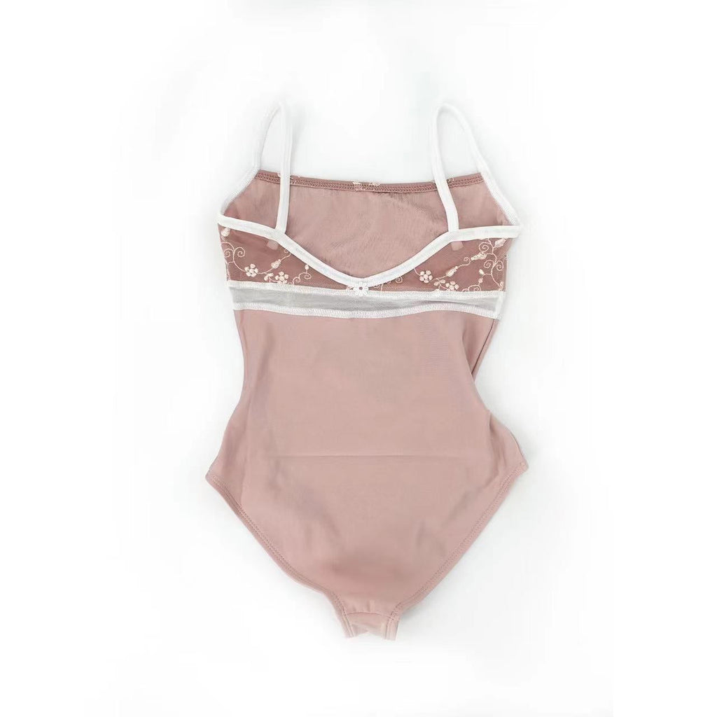 Girls Lilac Embroidered Ballet Onesies