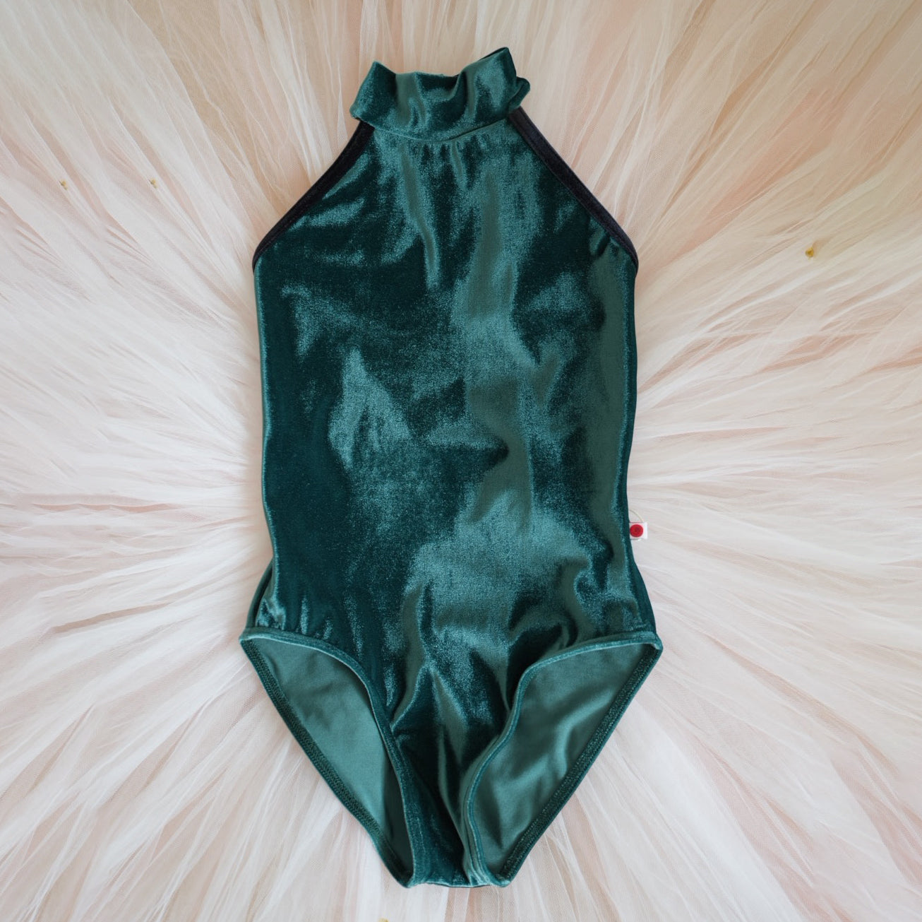 Girls Dark Green "Sarah" Velvet Ballet Onesies