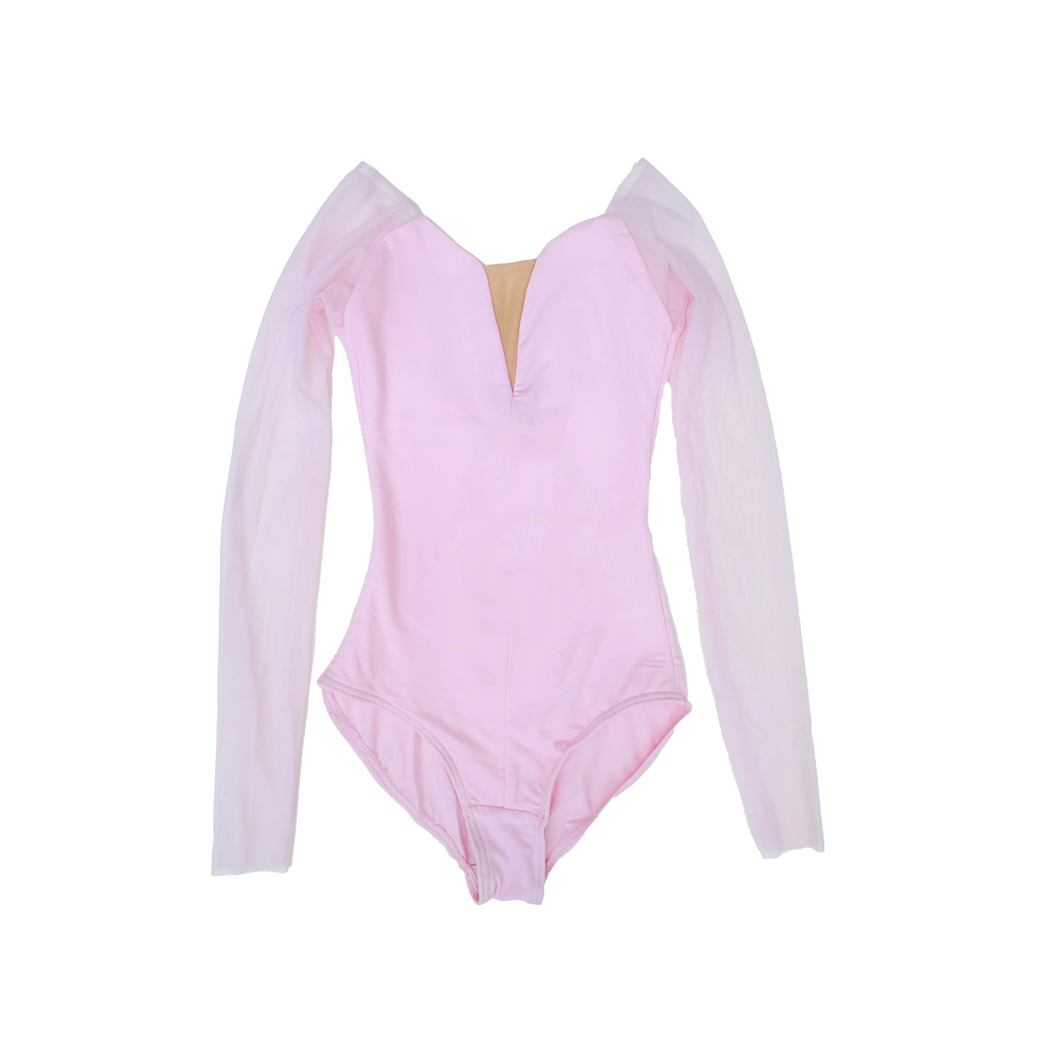 Women Pink Long Sleeves Ballet Onesies(DA1931M/Pink)
