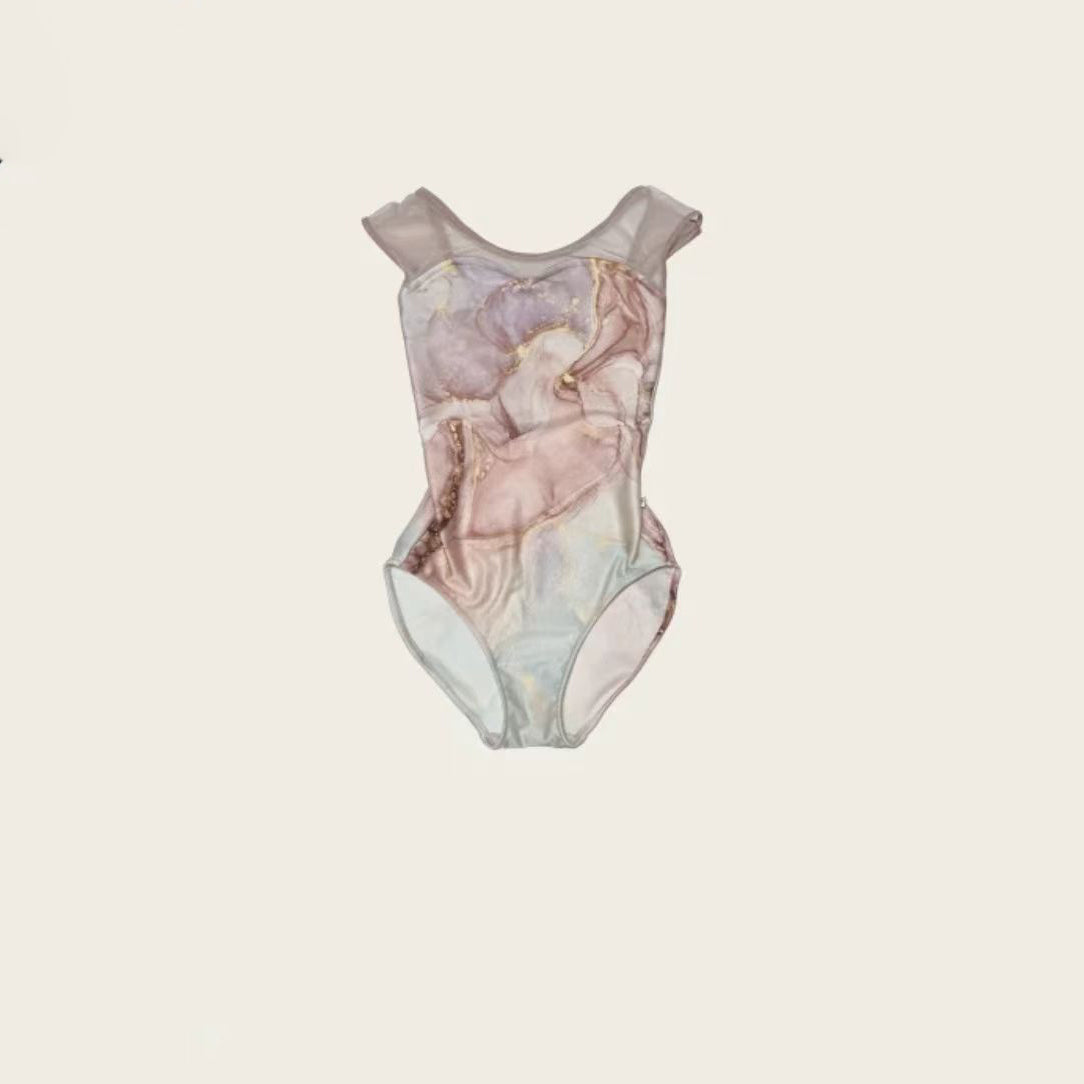 Girls Pink "Marble stone" Ballet Onesies(178995751/Plie/Moss pink)