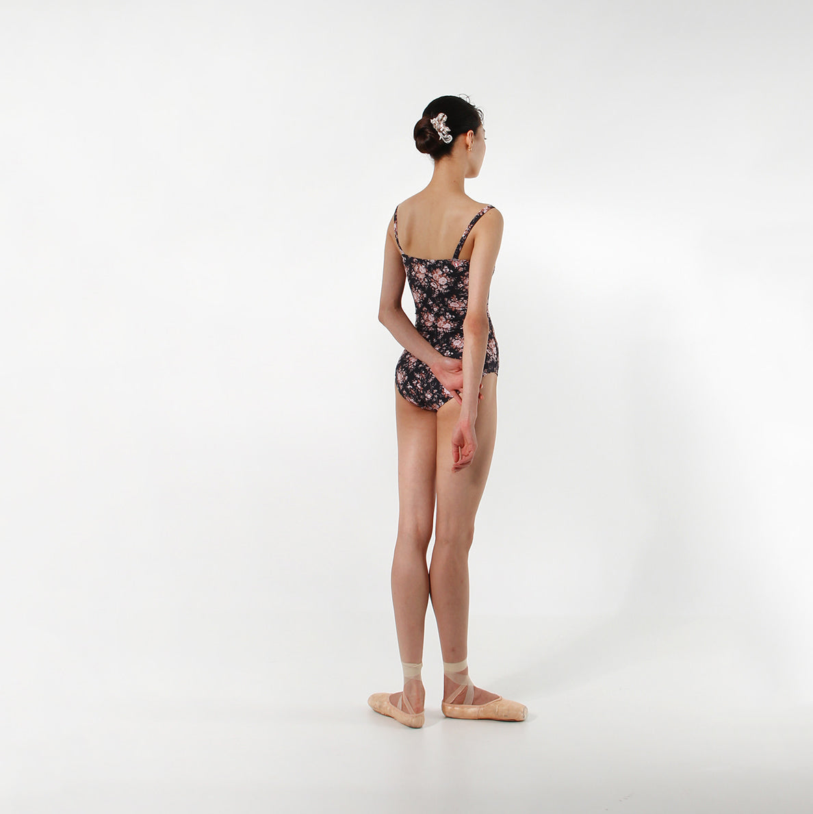 Girls Black Floral Ballet Onesies