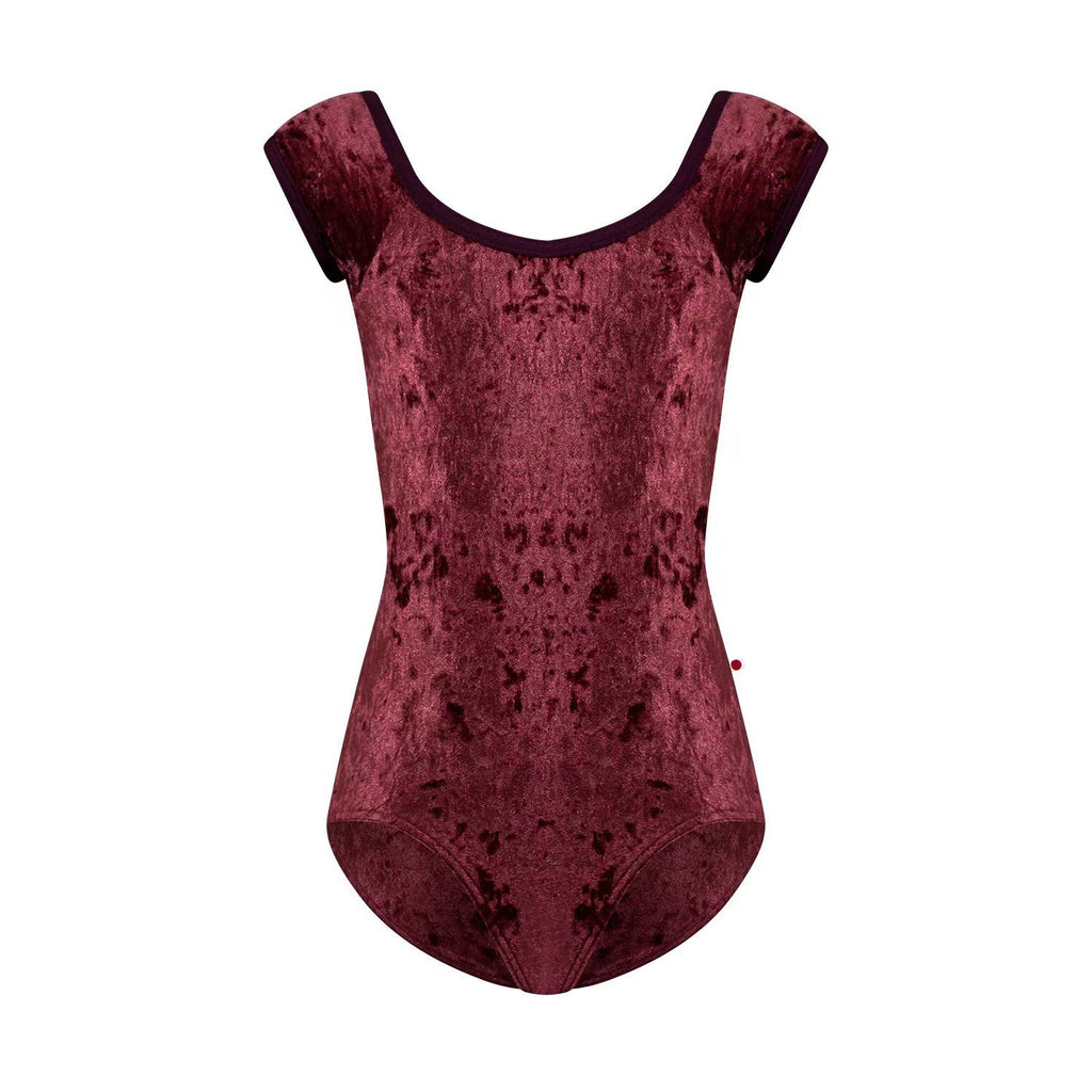 Girls Wine Red Velvet Ballet Onesies
