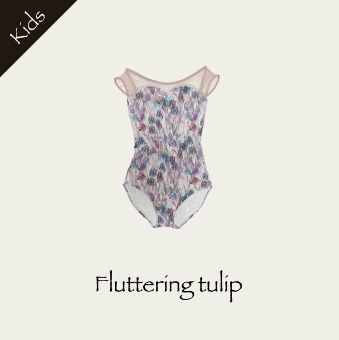 Girls Pink"Fluttering tulip Pale pink/Plie/Moss pink"Ballet Onesies